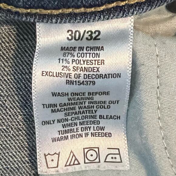 Aero Women's Stone Wash Skinny Stretch Distressed Straight Leg Jeans Sz 30/32 - Picture 7 of 7